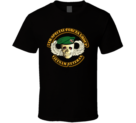 5th Special Forces Group - Skill Wings Beret T Shirt