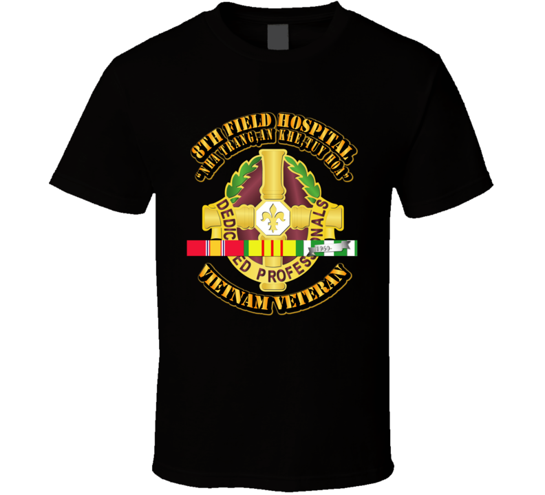 Army - 8th Field Hospital w SVC Ribbon T Shirt