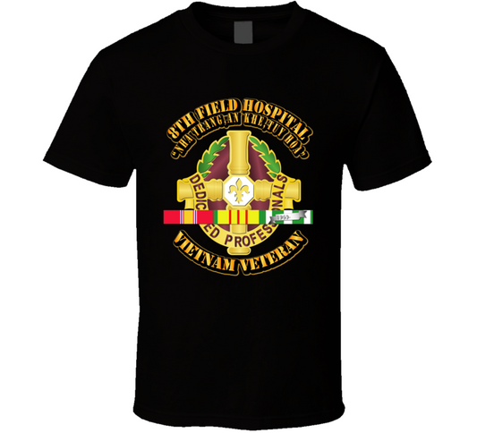 Army - 8th Field Hospital w SVC Ribbon T Shirt
