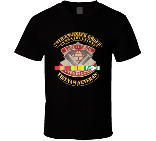 DUI - 79th Engineer Group (Construction) w SVC Ribbon T Shirt