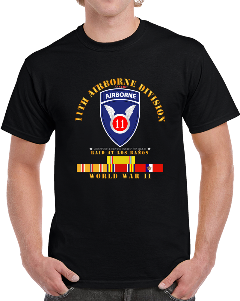 Army - 11th Airborne Division - Raid At Los Baños - Wwii W Pac Svc T Shirt