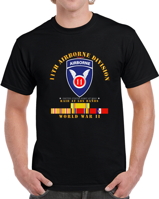 Army - 11th Airborne Division - Raid At Los Baños - Wwii W Pac Svc T Shirt