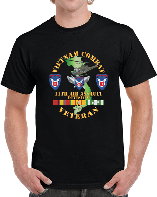 Army - Vietnam Combat Air Assault Veteran W 11th Air Aslt Div Ssi X 300 T Shirt