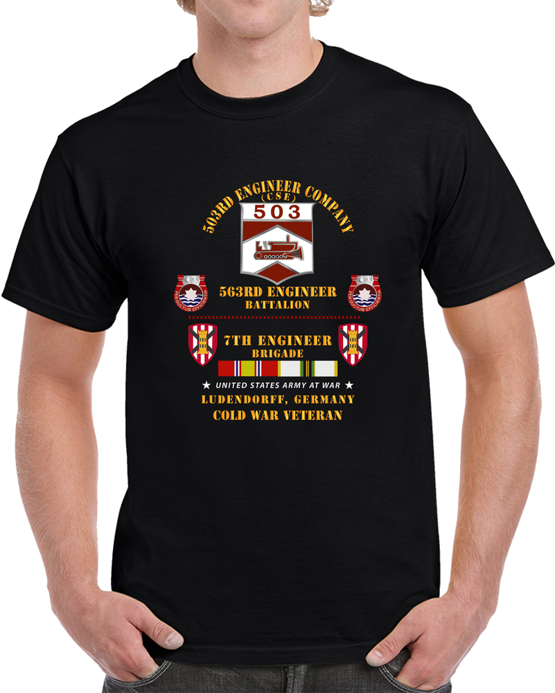 Army - 503rd Eng Company,  563rd Engineer Bn, 7th Eng Bde, Ludendorff, Germany W Cold Svc X 300 T Shirt