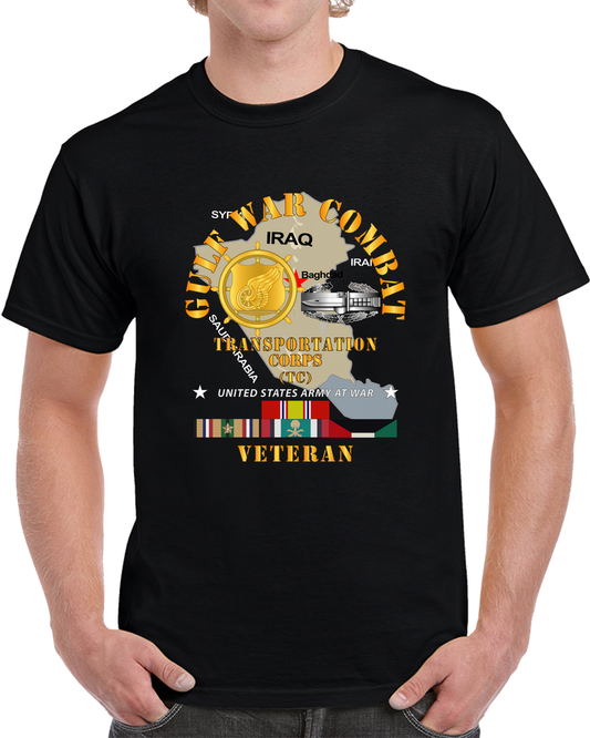 Army - Gulf War Combat Vet  - Transportation Corps W Cab X 300 T Shirt