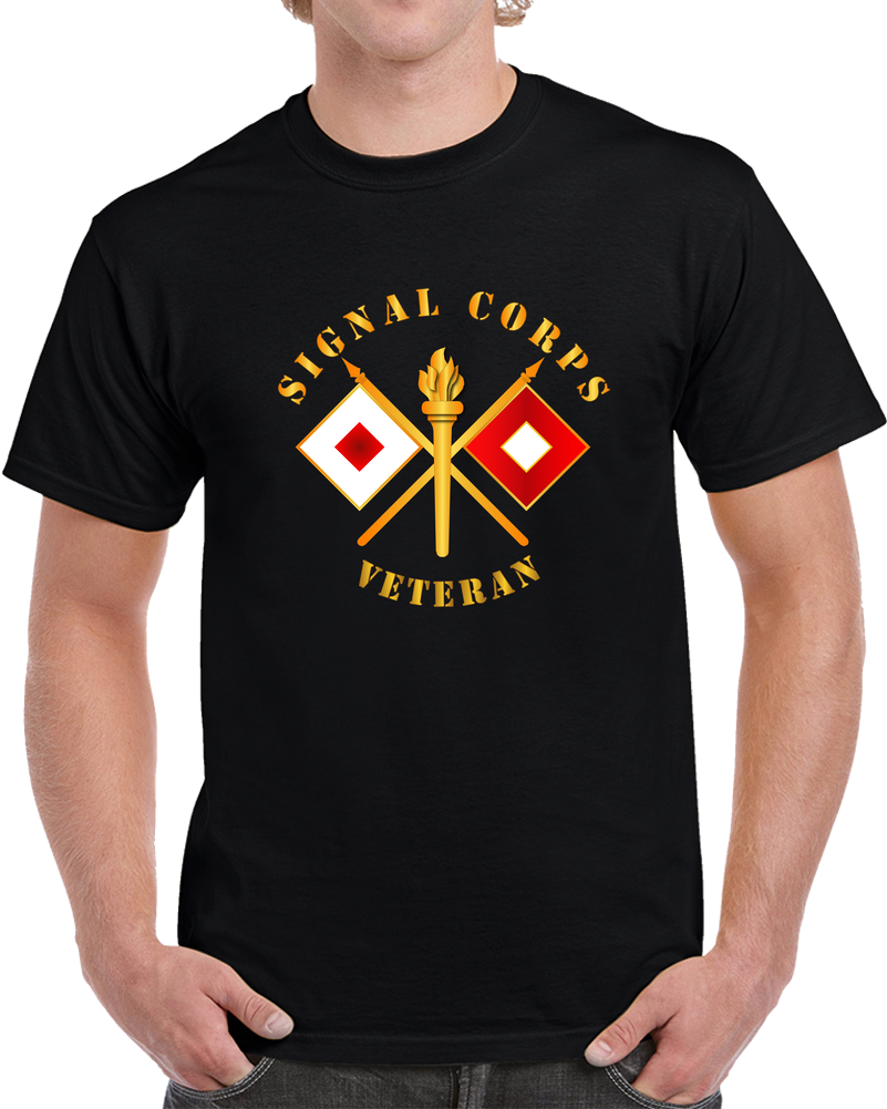 Army - Signal Corps - Veteran W Branch T Shirt