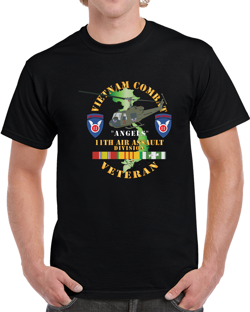 Army - Vietnam Combat Air Assault Veteran W 11th Air Aslt Div Ssi - Angels X 300 T Shirt