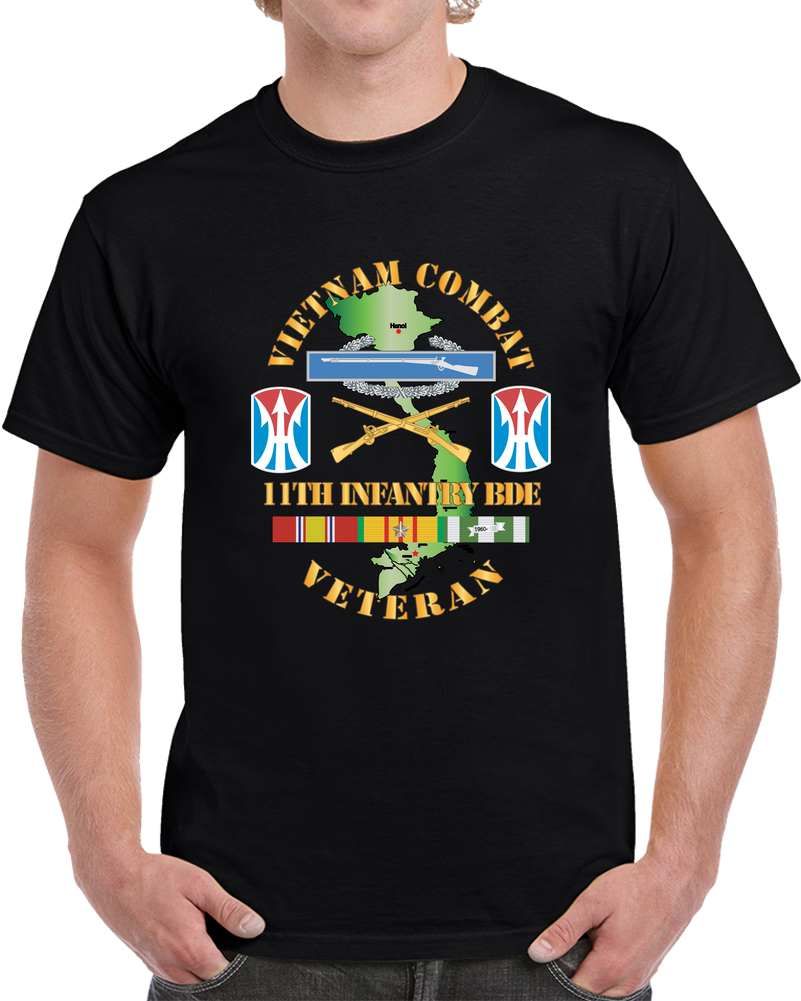 Army - Vietnam Combat Infantry Veteran W 11th Inf Bde Ssi X 300 T Shirt
