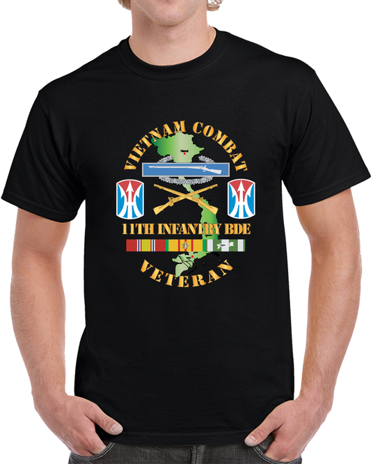 Army - Vietnam Combat Infantry Veteran W 11th Inf Bde Ssi X 300 T Shirt