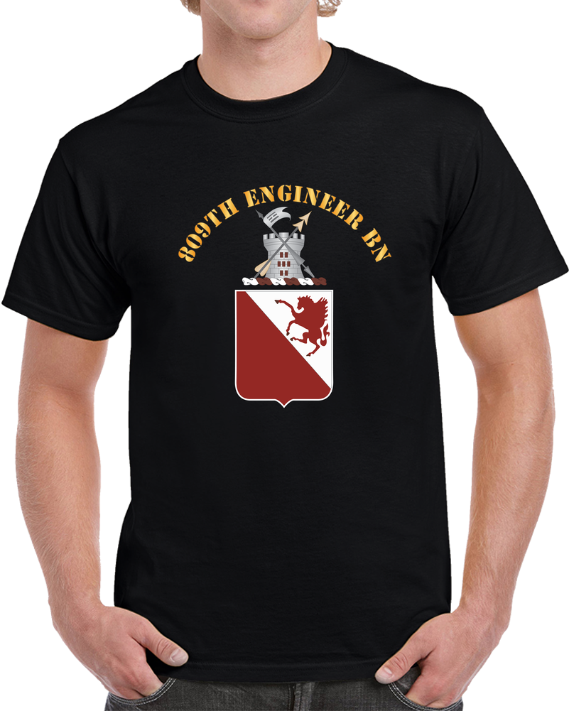 T-shirt - Army - 809th Engineer Bn - Coat Of Arms X 300 T Shirt