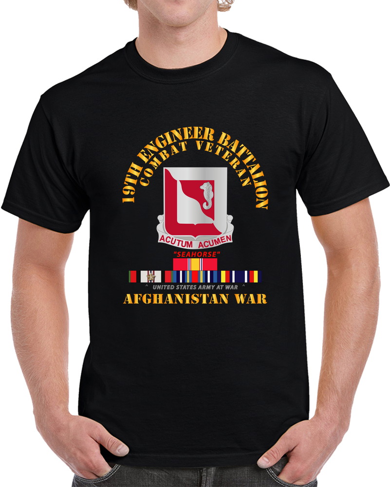 Army - 19th Engineer Battalion - Afghanistan War W SVC T Shirt