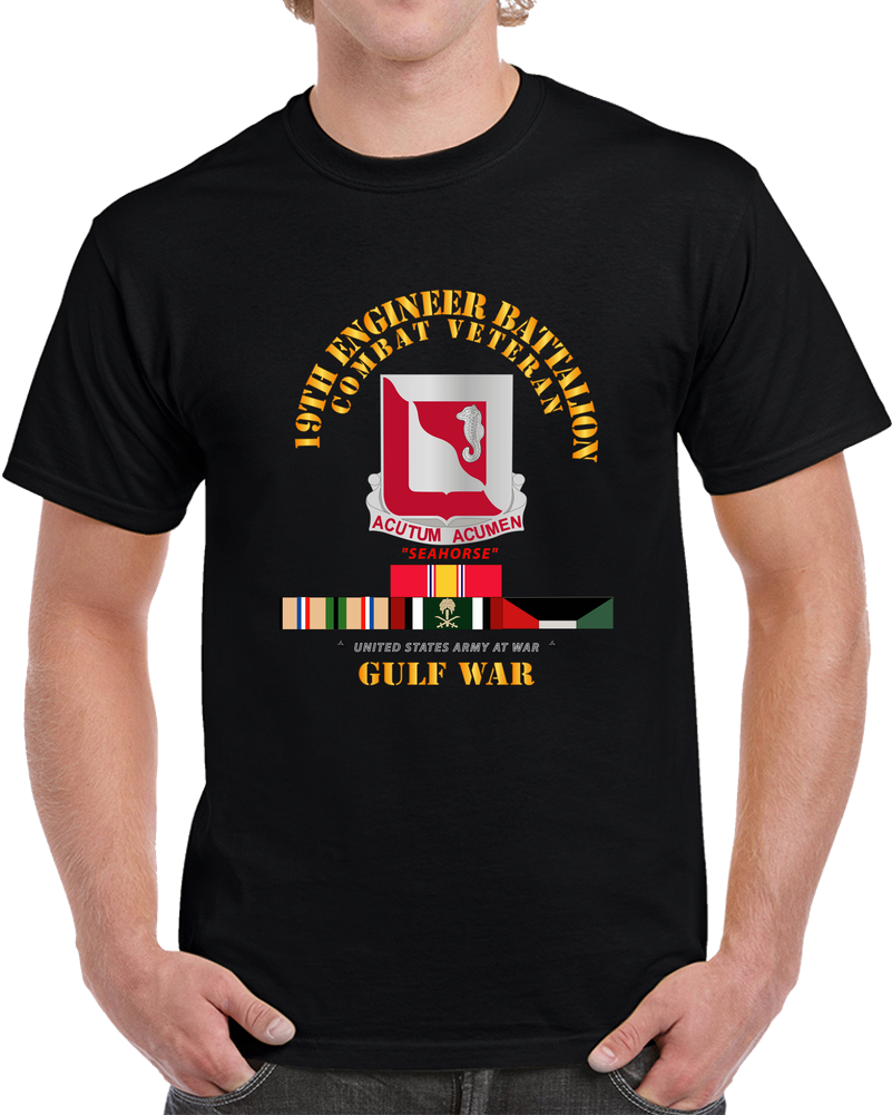 Army - 19th Engineer Battalion - Gulf War W SVC T Shirt