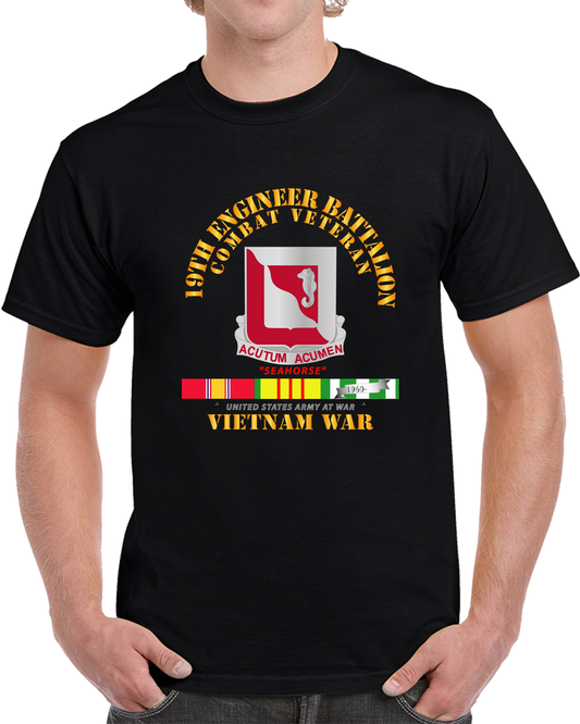 Army - 19th Engineer Battalion - W VN SVC T Shirt