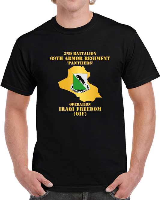 Army - 2nd Bn 69th Armor Regt - OIF W Map T Shirt