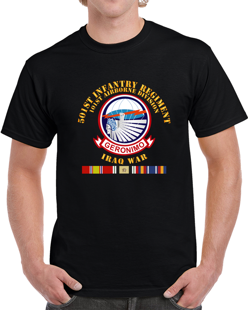 Army - 501st Infantry Regiment W IRAQ SVC T Shirt