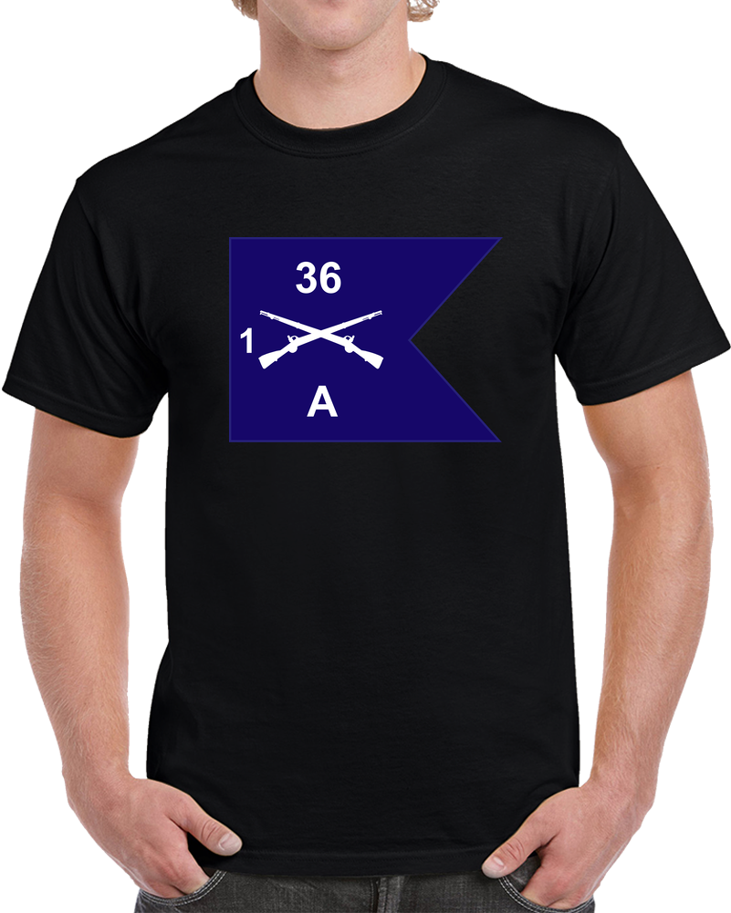 Army - Guidon - A Co - 1st Bn 36th Infantry T Shirt