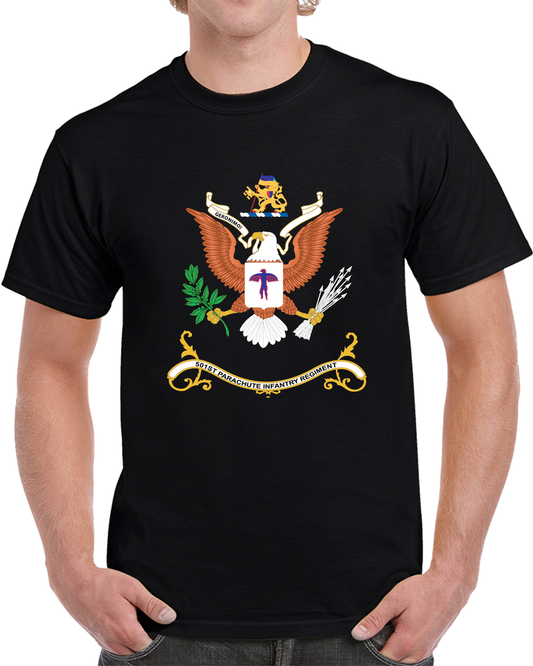 Army - Regimental Colors - 501st Parachute Infantry Regiment  - GERONIMO! X 300 T Shirt