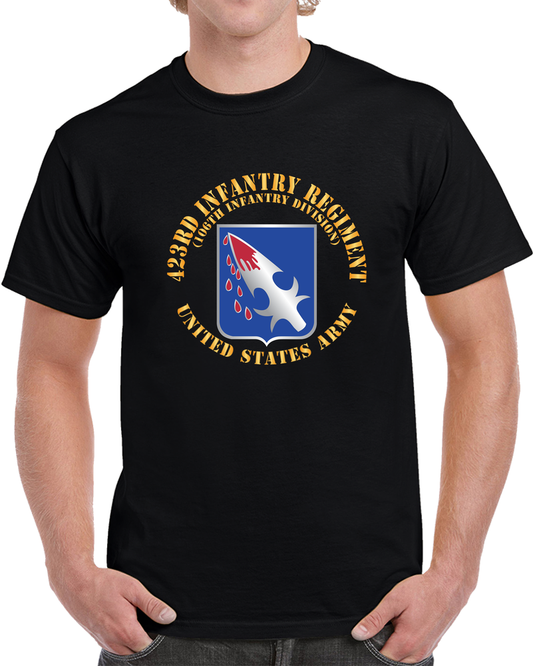Army  - 423rd Infantry Regiment - US Army W DUI X 300 T Shirt