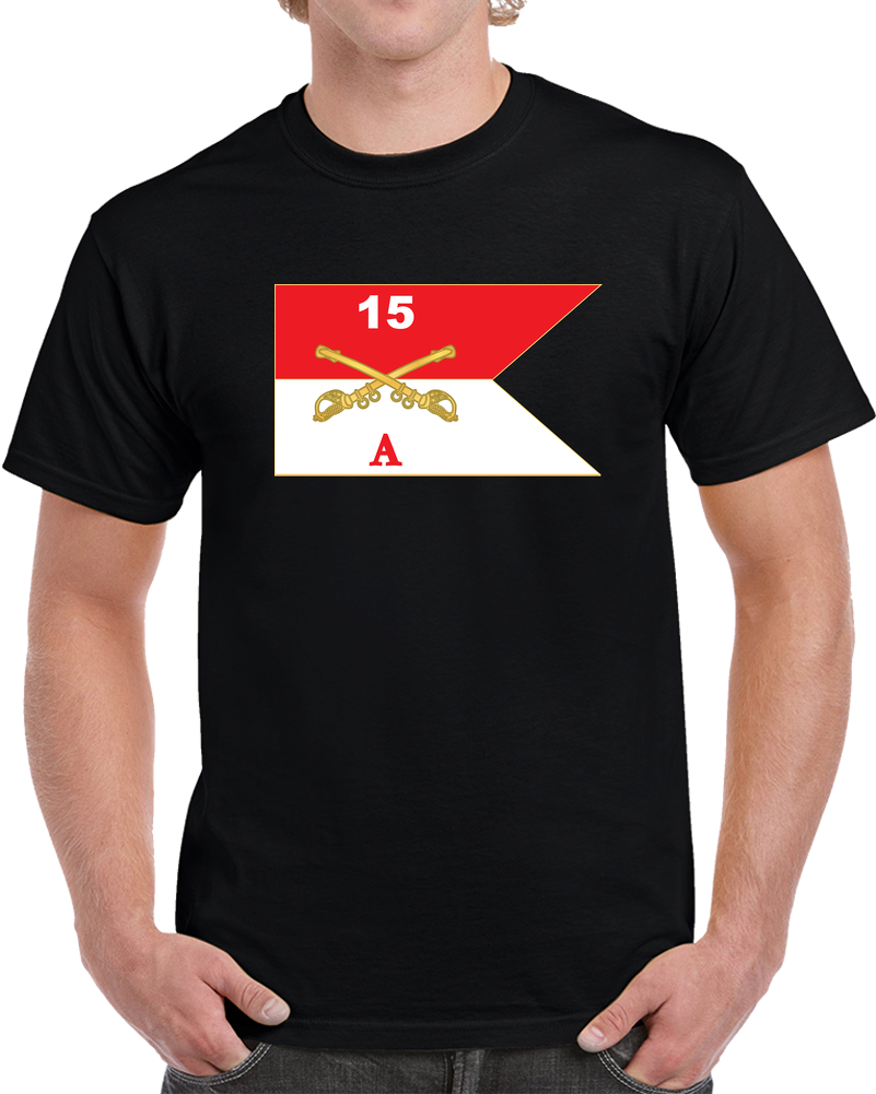 Army - Alpha - A Troop - 15th Cavalry Guidon X 300 T Shirt