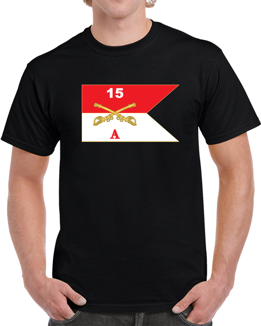 Army - Alpha - A Troop - 15th Cavalry Guidon X 300 T Shirt