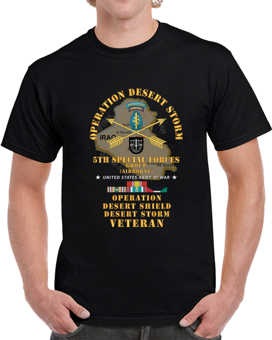 Army - 5th SFG - Operation Desert Storm - GULF SVC X 300 T Shirt