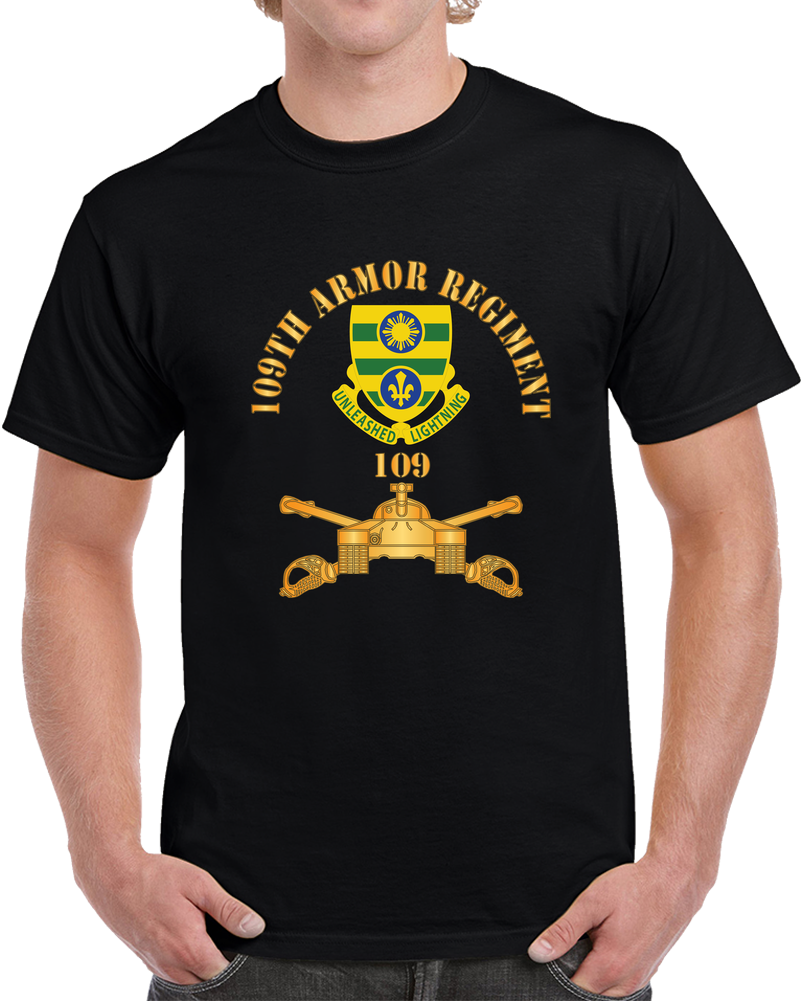 Army - 109th Armor Regiment - DUI  W AR Branch X 300 T Shirt