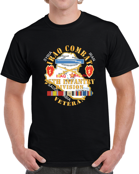 Army - Iraq Combat Infantry Veteran W 25th Infantry Division - DUI W IRAQ SVC X 300 T Shirt