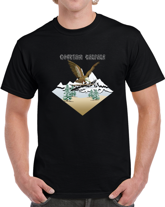 Army - Mountain Warfare - Eagle And Climbing Gear W Mountains X 300 T Shirt