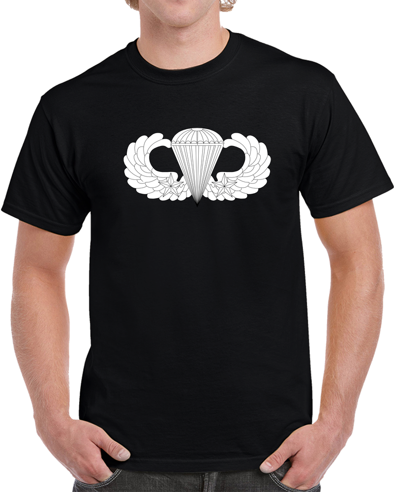 Badge - Army - Parachutist - Basic - 2 Combat Star - LA X 300 T Shirt