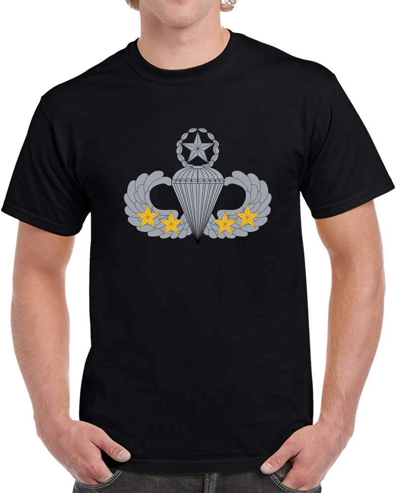 Badge - Army - Parachutist - Master - 4 Combat Star X 300 T Shirt