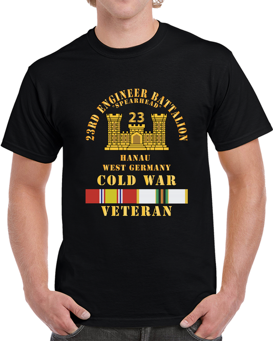 Army - 23rd Engineer Battalion -spearheead  W BR - Num, Hanau, West Germany X 300 T Shirt