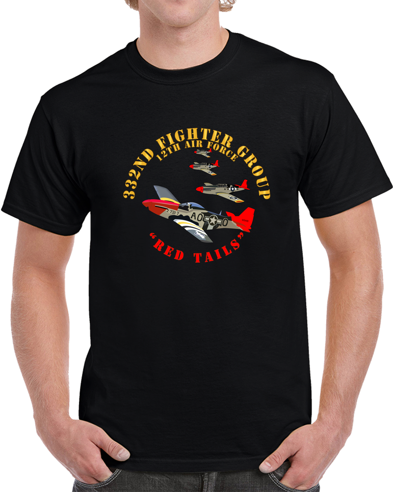 Army - AAC - 332nd Fighter Group - 12th AF - Red Tails V1 T Shirt