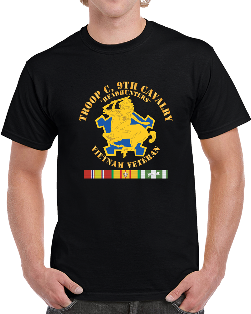 Army - Troop C, 9th Cavalry - Headhunters - Vietnam Vet W VN SVC - V1 X 300 T Shirt
