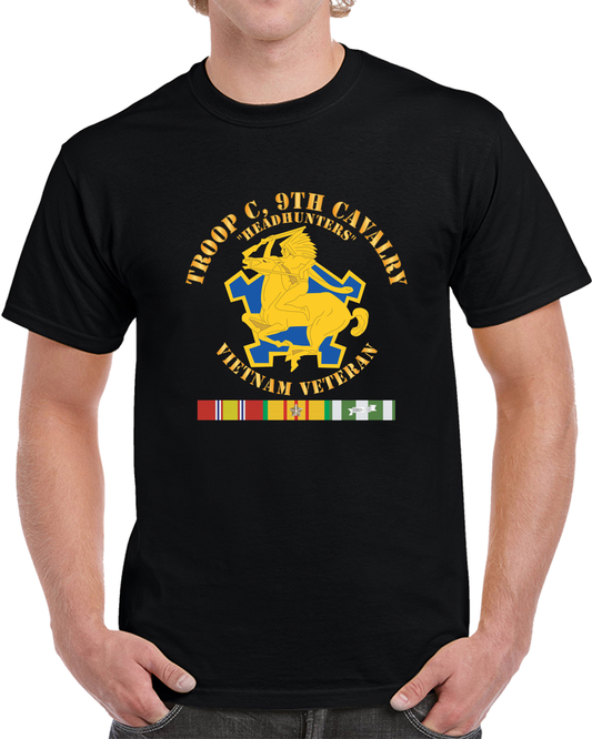 Army - Troop C, 9th Cavalry - Headhunters - Vietnam Vet W VN SVC - V1 X 300 T Shirt
