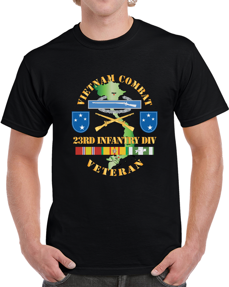 Army - Vietnam Combat Infantry Veteran W 23rd Inf Div SSI X 300 T Shirt