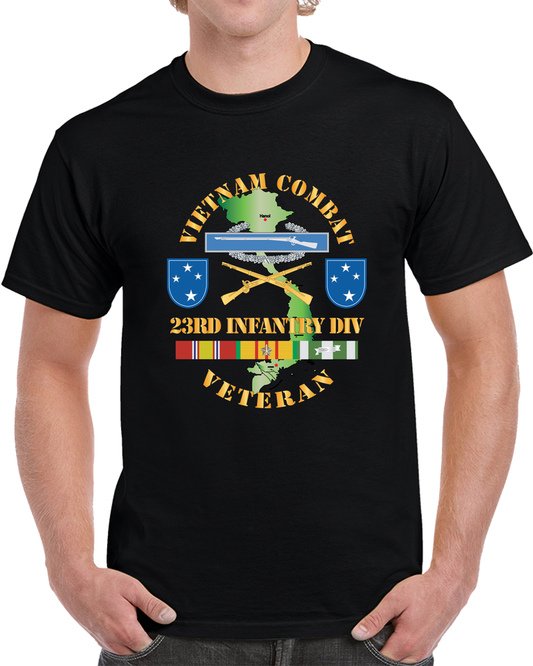 Army - Vietnam Combat Infantry Veteran W 23rd Inf Div SSI X 300 T Shirt