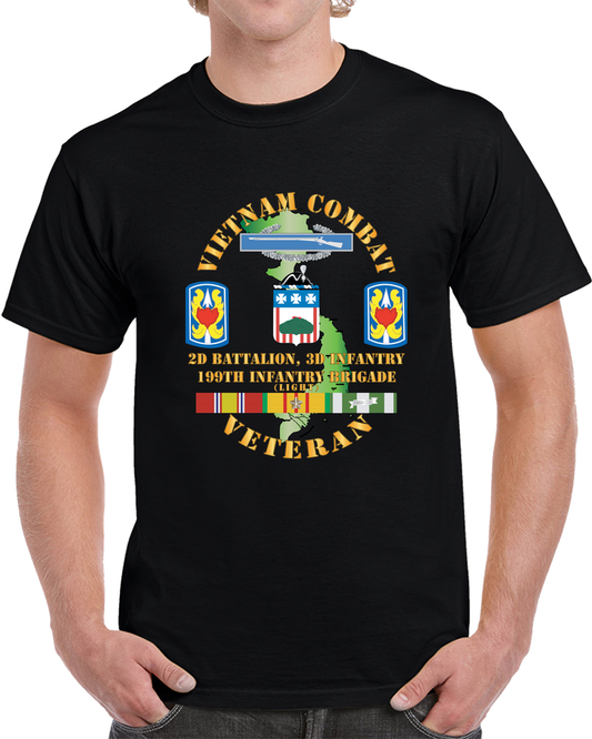 Army - Vietnam Combat Veteran 2nd Bn 3rd Inf  - 199th Inf Bde W SVC X 300 T Shirt