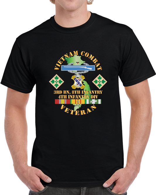 Army - Vietnam Combat Infantry Veteran W 3rd Bn 8th Inf - 4th ID SSI X 300 T Shirt
