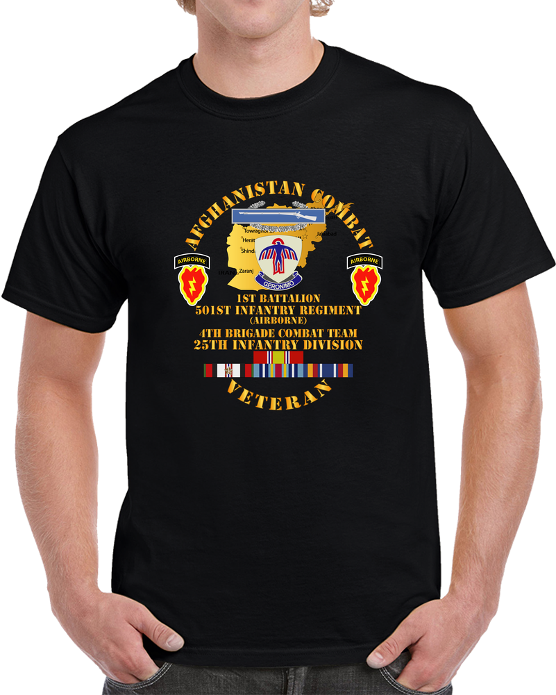 Army - Afghanistan - Vet - 1st Bn 501st -4th BCT 25th ID W AFGHAN SVC T Shirt