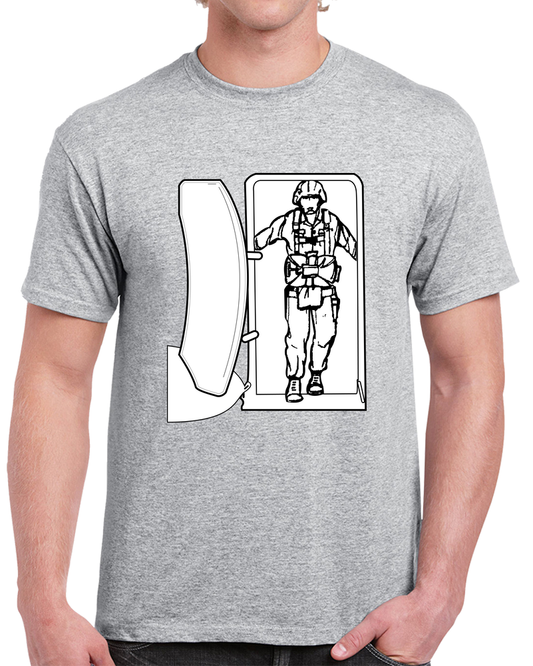 Airborne - JM Door Check - BW X 300 T Shirt