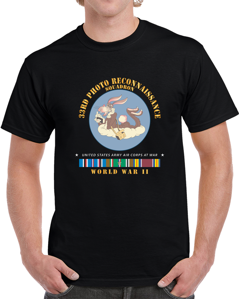 AAC - 33rd Photo Reconnaissance Squadron - WWII W EU SVC X 300 T Shirt