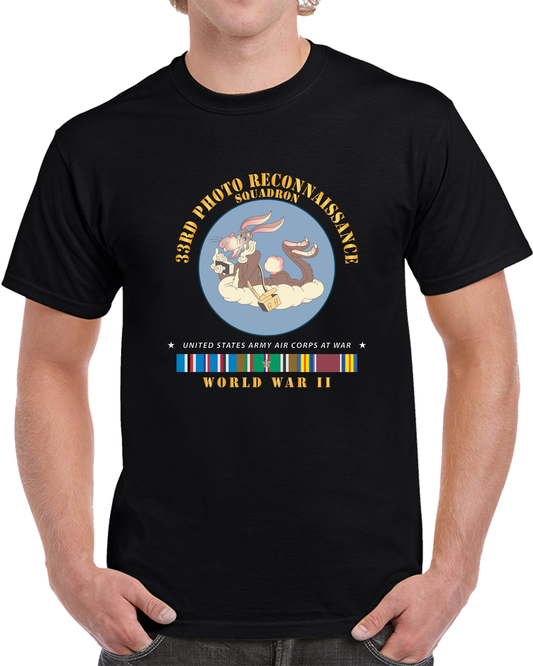 AAC - 33rd Photo Reconnaissance Squadron - WWII W EU SVC X 300 T Shirt