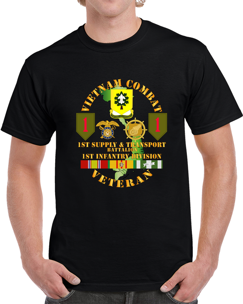 Army - Vietnam Combat Vet - 1st Supply &amp; Transport Bn - 1st Inf Div SSI T Shirt