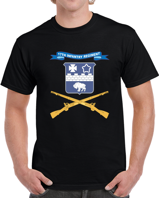 Army - 17th Infantry Regiment - Branch W Ribbon X 300 T Shirt