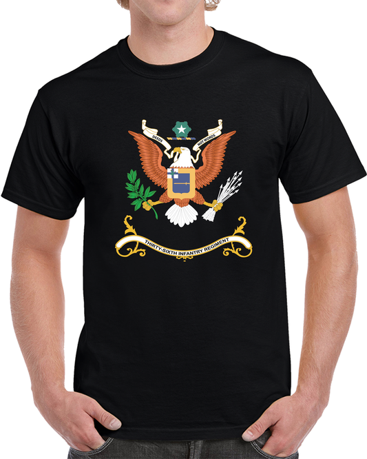 Army - Regimental Colors - 36th Infantry Regiment  - DEEDS NOT WORDS X 300 T Shirt