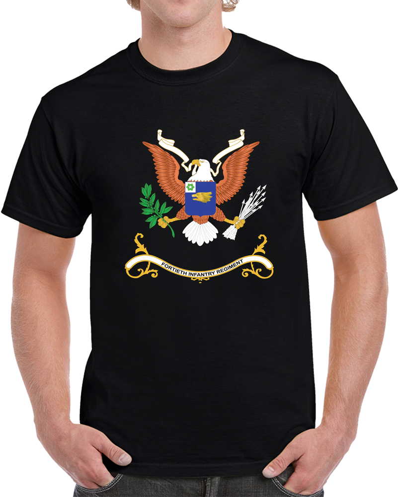 Army - Regimental Colors - 40th Infantry Regiment - No Motto X 300 T Shirt