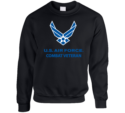 USAF Logo, TM Txt - U S Air Force - Combat Veteran X 300 Crewneck Sweatshirt