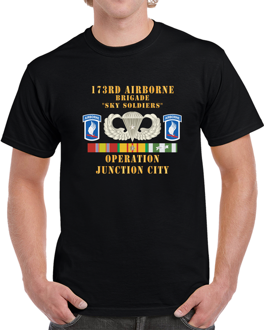 Army - 173rd Airborne Bde - Operation Junction City, Badge W Star, Ssi - Vn Svc X 300 - T Shirt