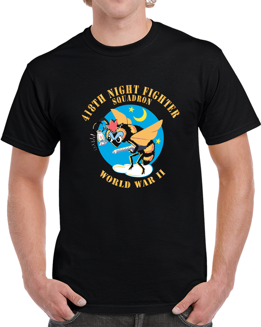 AAC - 418th Night Fighter Squadron - WWII - Blue X 300 T Shirt