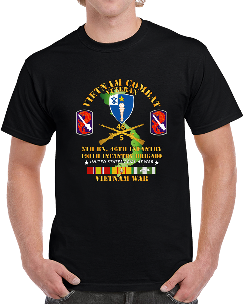 Army - 5th Bn 46th Infantry - 198th Infantry Bde W VN SVC T Shirt